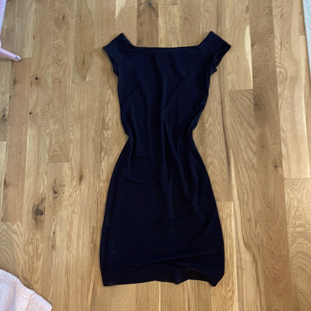VINTAGE Laundry By Shelli Segal Boat Neck Midi Dress with Stretch